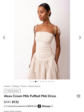 Black Bow Jewelry Co. Cream Tie-Strap Midi Dress